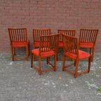 Schuitema Jugendstil Stoelen 6 Stuks Eiken Stoelen thumbnail 8
