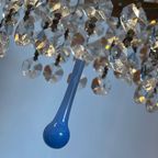 Murano Teardrop Kroonluchter Hanglamp Vintage Opaline Kristal thumbnail 4