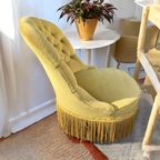 Vintage Fauteuil- Éénzit - Zeteltje Met Franjes thumbnail 6
