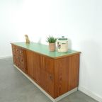 Stoere Oude Houten Ladekast Met Formica Blad, Kookeiland, Werkbank thumbnail 12