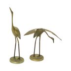 Vintage Koppel Messing Kraanvogels Hollywood Regency Design 31cm thumbnail 12
