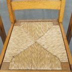 Set Van 4 Eikenhouten Haagse School Design Eetkamerstoelen Uit Begin 1900 Met Rieten Zittingen thumbnail 9