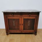 Vintage Frans Dressoir Commode, Ladekast Badkamermeubel Met Marmer Blad 212 thumbnail 4