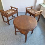 Set Of Two Low Chairs And Coffee Table From The Amsterdam School/ Art Deco Circa 1930s. thumbnail 12
