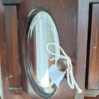 Vintage Hoekkastje, Kastje Met Rond Ovale Spiegel thumbnail 10