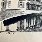 “Rijn Bij Woerden” Potlood Tekening Door C.G. Baars thumbnail 6