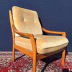 Vintage Design Fauteuil, Kersenhout, Mohair, Wilhelm Knoll thumbnail 2