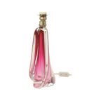 Paarse Roze Tafellamp Kristal Val Saint Lambert Swirl Jaren 60 thumbnail 7