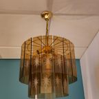 Vintage Rookglazen Platen Hanglamp Kroonluchter Plafondlamp Lamp thumbnail 5