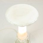 Vintage Verlichte Bijzettafel Zuil Pilaar Lamp Albast Natuursteen thumbnail 9