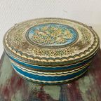 Brocante Blik Bloemen Lichtblauw thumbnail 2