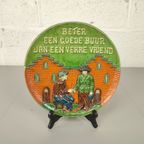 Vlaams Aardewerk Wandbord Met Spreuk thumbnail 2