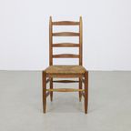 3X Ladder Chair In Oak & Rush, 1960S thumbnail 3