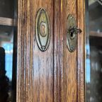 2Delig Antiek Eiken Buffetkast Met Facet Geslepen Glas En Marmer Blad, 213 Cm Hoog thumbnail 8
