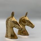 Vintage Boekensteunen Messing Paard thumbnail 5