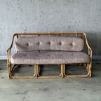 Mid Century Boho Bamboe 3-zits Bank / Sofa thumbnail 7