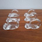 Vintage Set Van 6 Handgemaakte Glazen Servetringen thumbnail 4