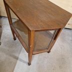 Antiek Theekastje Met Geslepen Glas Vintage Vitrinekast thumbnail 15