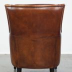 In Correcte Staat Verkerende Tijdloze Schapenleren Fauteuil/armchair Met Prachtige Warme Kleuren thumbnail 7
