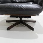 Vintage Design Fauteuil Met Voetenbank Zwart Leer Musterring, Göte Möbel - Jaren '60 | 01166 thumbnail 17