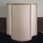 Vintage - Tafellamp - Kastlamp - Messing - Stoffen Kap - Herda thumbnail 11