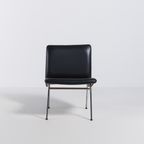 Danish Architectural Chair In Black Vinyl From 1960’S thumbnail 3