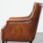 In Correcte Staat Verkerende Tijdloze Schapenleren Fauteuil/armchair Met Prachtige Warme Kleuren thumbnail 6