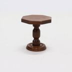 Solid Oak Pedestal Side Table 1960S thumbnail 2