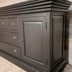 Oude Kast, Ladekast, Toonbank, Dressoir, Winkelkast. Zwart thumbnail 4