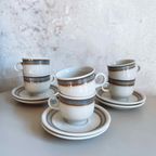 Vintage Colditz Aardewerk Servies – Set Van 6 Kop En Schotels thumbnail 3