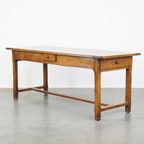 Zeer Mooie Antieke Franse Eettafel Van Vruchtenbomen Hout Met 3 Lades Uit Eind 18e Eeuw thumbnail 4