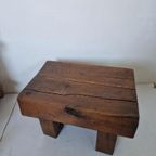 Brutalist Wabi Sabi Massief Houten Bijzettafel thumbnail 5