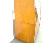 Fineer Toonbank, Winkel Vitrine Met Schuifdeuren, Vintage Vitrinekast thumbnail 11