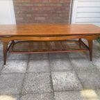 Vintage Teakhouten Salontafel Met Vlechtwerk thumbnail 9