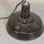 Vintage Industriële Emaille Hanglamp, Zwart thumbnail 4