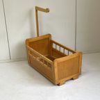 Retro Poppenbed Vintage Poppenwiegje Hout thumbnail 3