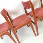8 Vintage Deense Erik Buch Stoelen | Nieuw Gestoffeerd Roze thumbnail 7