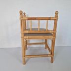 Vintage Bohemian Stijl Bamboe Hoekstoeltje Jaren 70. thumbnail 4