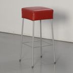 Montis Salsa Barkruk, Bordeaux Rood Leder, 4-Poot Onderstel thumbnail 2