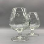 Set Cognacglazen Loodkristal Geslepen Aar 2 Stuks thumbnail 4