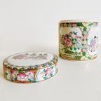 Vintage Chinese Handgeschilderde Theebus Porselein Pastel 1960’s thumbnail 4