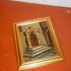 Vintage Architectural Painting * Signed Framed Oil Painting thumbnail 8