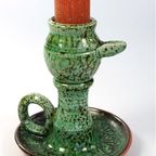 Groene Aardewerken Kandelaar thumbnail 2