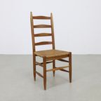 3X Ladder Chair In Oak & Rush, 1960S thumbnail 4