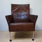 Vintage Montis Charly Flex Fauteuil Bruin Leder, Gerard Van Den Berg Voor Montis thumbnail 2