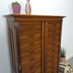 Antieke Oude Houten Archief Ladekast thumbnail 13