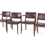 Set Van 2 +2 Stoelen Niels Otto Moller Model 65 + 80 Vintage Palissander thumbnail 18