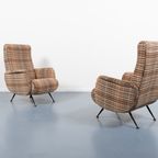 Italian Mid-Century Modern Pair Of Lounge Chairs / Set Fauteuils From Giuseppe Rossi thumbnail 4