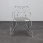 6x Geometric Wire Frame Dining Chairs, Rare thumbnail 7