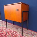 Retro Vintage Teak Fineer Mini Bureau, Bureautje, Desk, Kast thumbnail 7